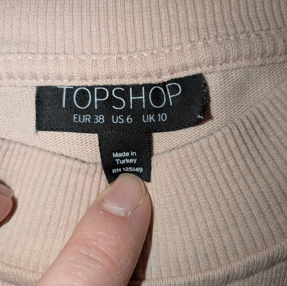Topshop Blush Pink Ruffle Front Sweatshirt - size US 6 / UK 10 - Picture 7 of 7
